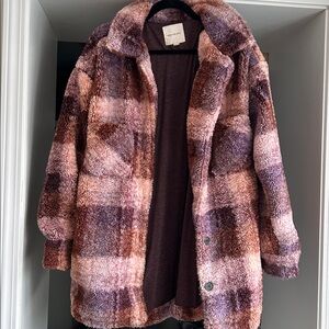 Thread and Supply Plaid Sherpa Jacket